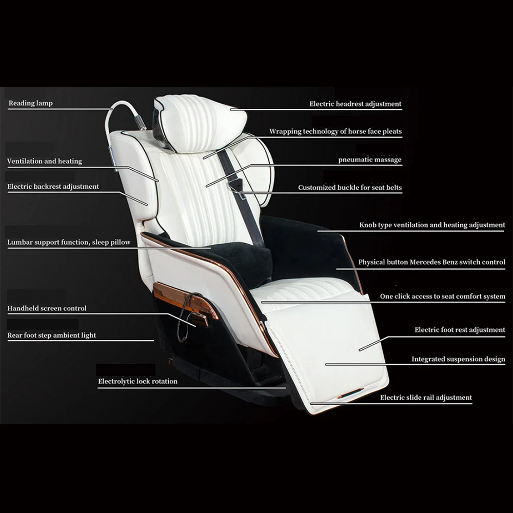 Luxury Electric VIP Leather Van Car Seat for Tuning MPV Limousine  Minibus Motorhome Camper Van Alphard  Sienna Hiace VITO