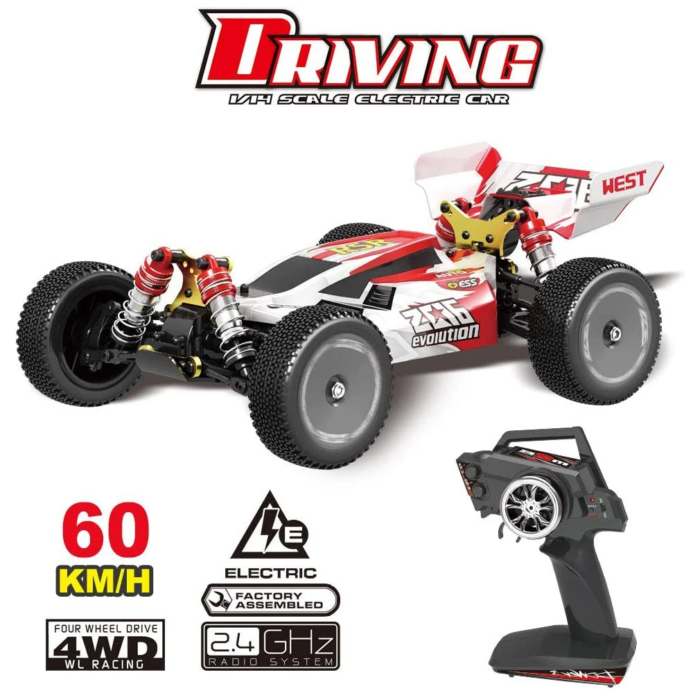 Wltoys 144001 Remote Control Car 1/14 RC Buggy 4WD Racing RC Car 60KM/H High Speed Off-Road RTR Drift Car for Kids