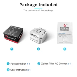 GL-SD-001 Gledopto Trailing Edge Dimming LED Dimmer Smart Home Switch Module Compatible Alexa ZigBee Smart Light LED Dimmer 400W