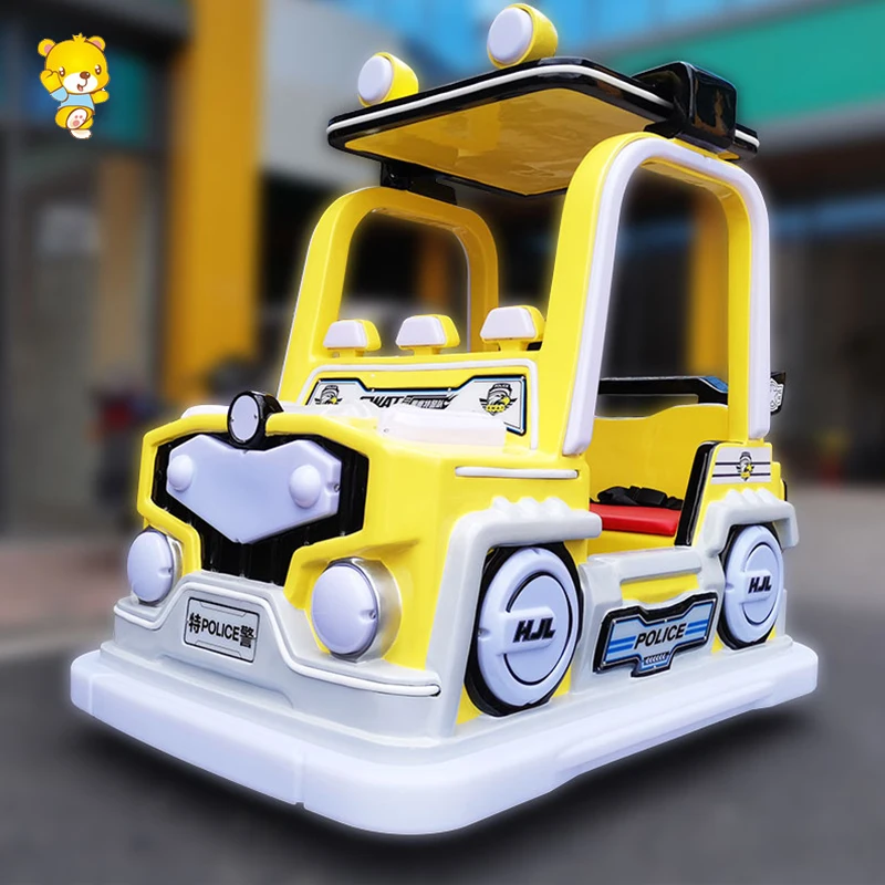 HAOJILE Four-Wheel Drive Kids Toy Car Metal Indoor Playground with WAT and Police Car Roof Amusement Park Equipment