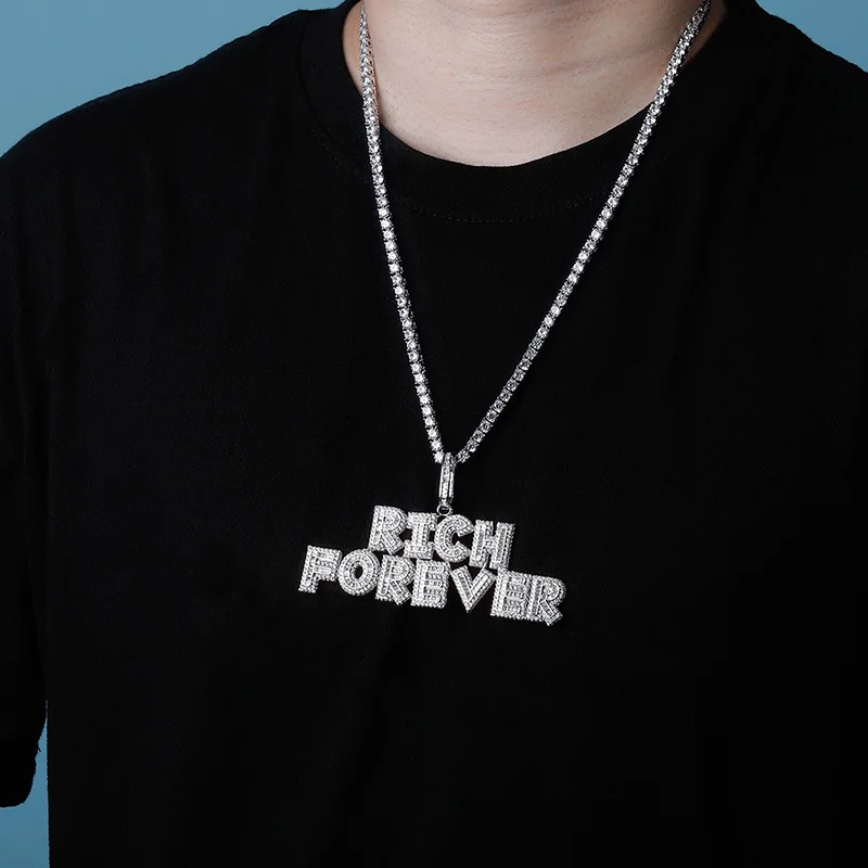 Fine Fashion Jewelry White Gold Gemstone High Quality Pendant Necklace Couple