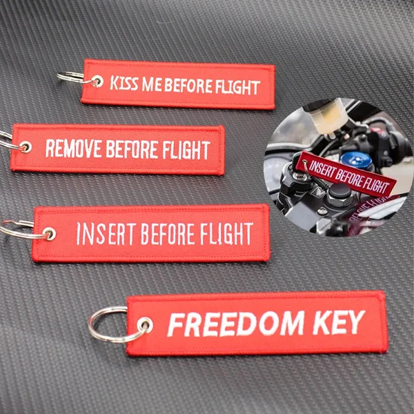 Motorcycle Keychain for Driver Woven Key Chain for Men Gifts and Cars Embroidery Keyring Jet Tag