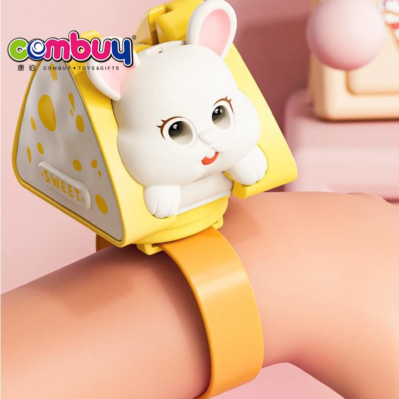 Dynamic projector chassis 360 rotating cute kids toy mini watch projection