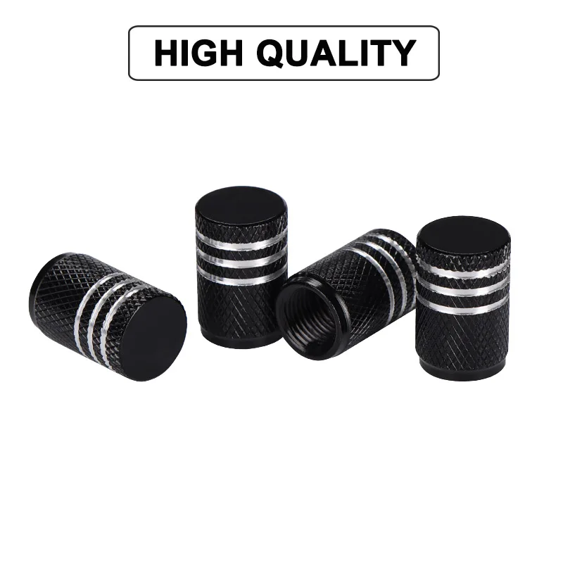 Metal car tire valve stem caps aluminum alloy anodized universal wheel air dust covers colorful tire caps knurling barrel