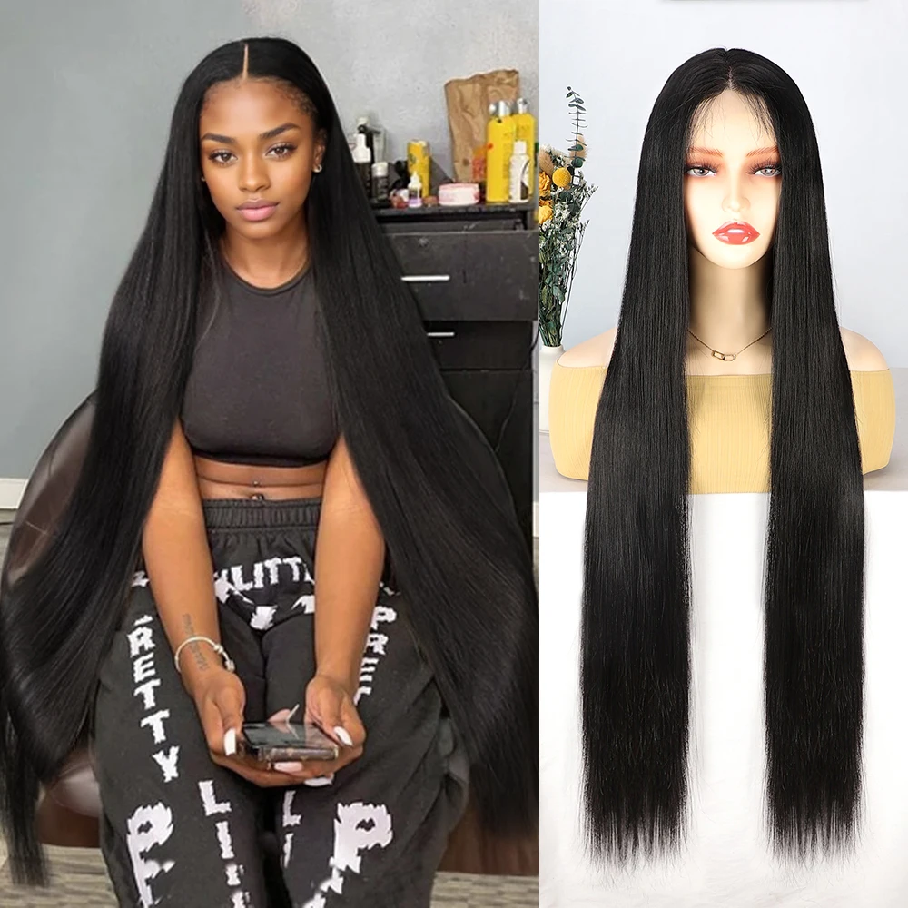 Wholesale Cheap Price Fashion High Quality Synthetic Fiber 13*4 Lace Front Wigs Long Glueless Heat Resistant Synthetic Hair Wig