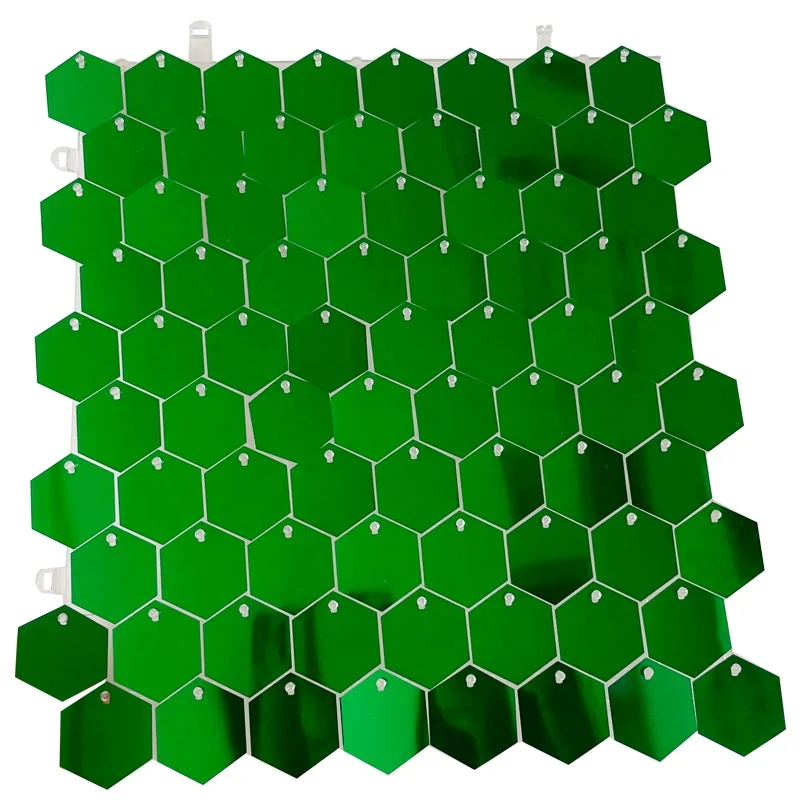 Mermaid hexagonal honeycomb shape wedding events interlocking sequin shimmer wall backdrop panels