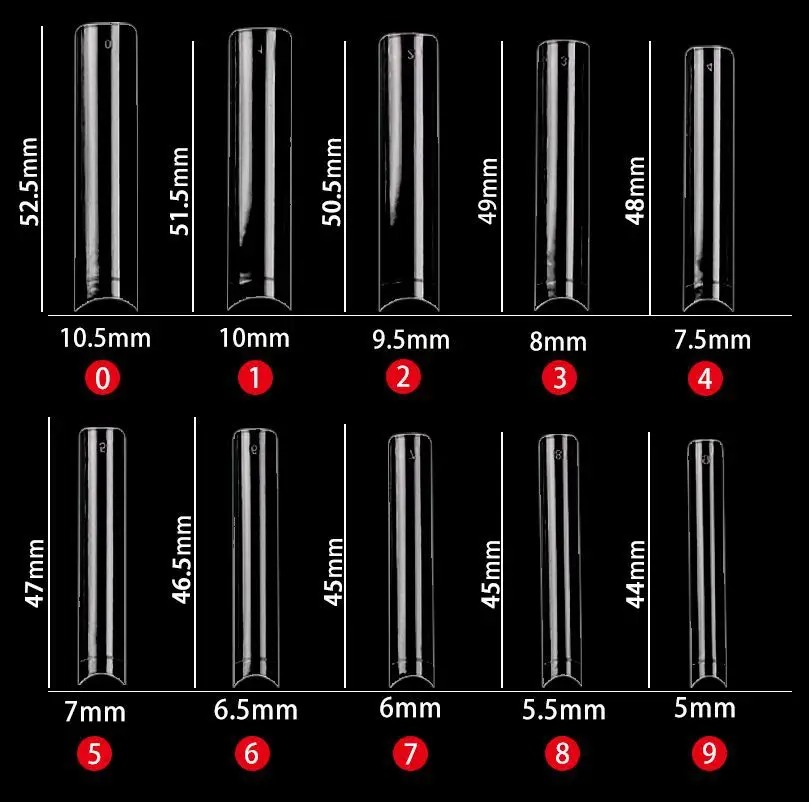 NO C Curve Long Nail Tips Square Straight False Nail Tips Design Acrylic Finger Technology Wholesale Price 500 Pcs Nail Tips