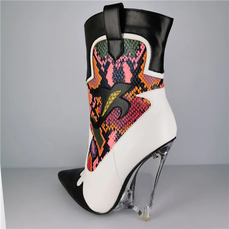 Best selling  clear wedge womens high heel ankle chunkyboots