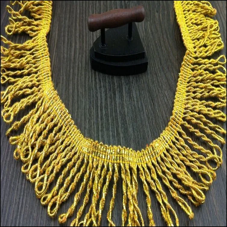 Garment accessories 3.5CM  GOLD  BULLION FRINGE FOR garment trimming