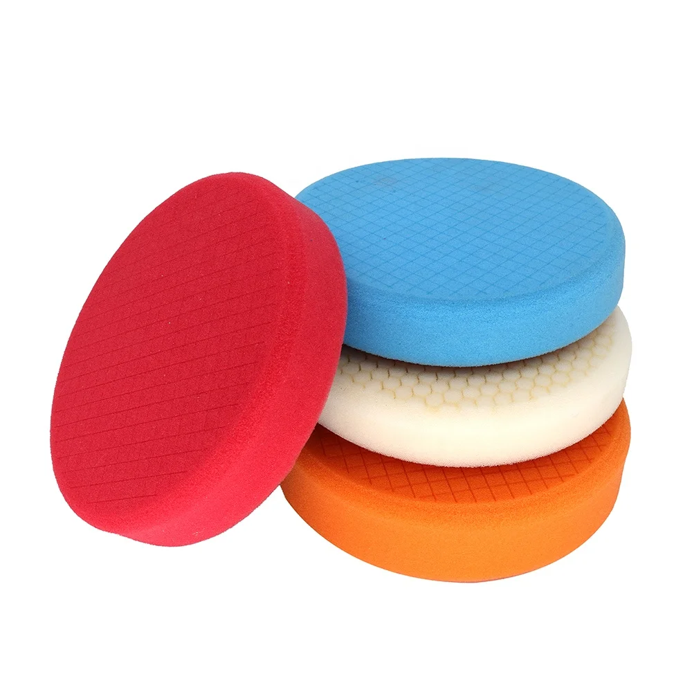 factory 6 Inch grid cut surface car heavy cutting buffing sponge polishing pad with backing plate