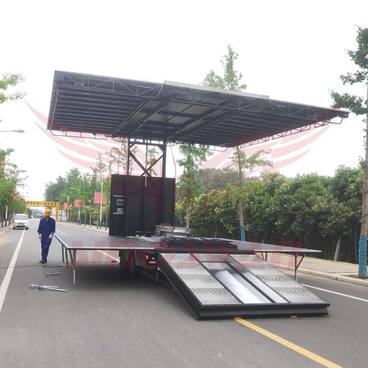 Mobile stage Trailer mobile stage trailer with roof lifting