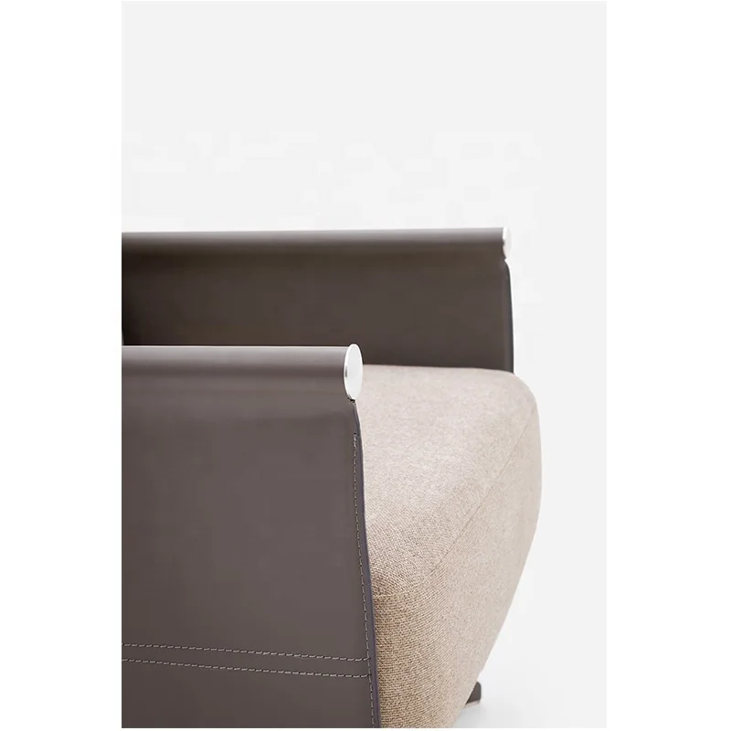 Modern Leisure Chair with Back Armrest Leather Cloth Chair for Home Living Room Dining Bedroom