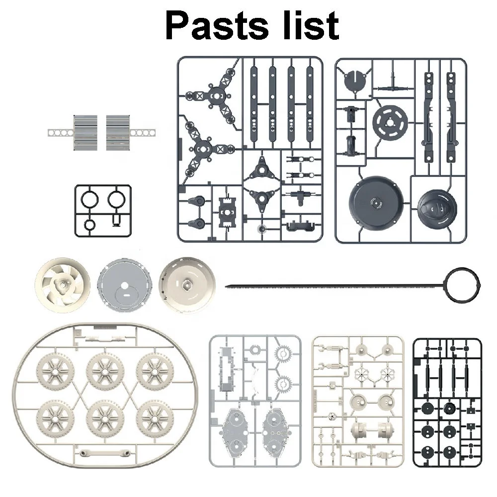 6 in 1 mechanical gyro robot kit kids diy assemble pull rod gear gyroscope robot building blocks STEAM scientific experiment set