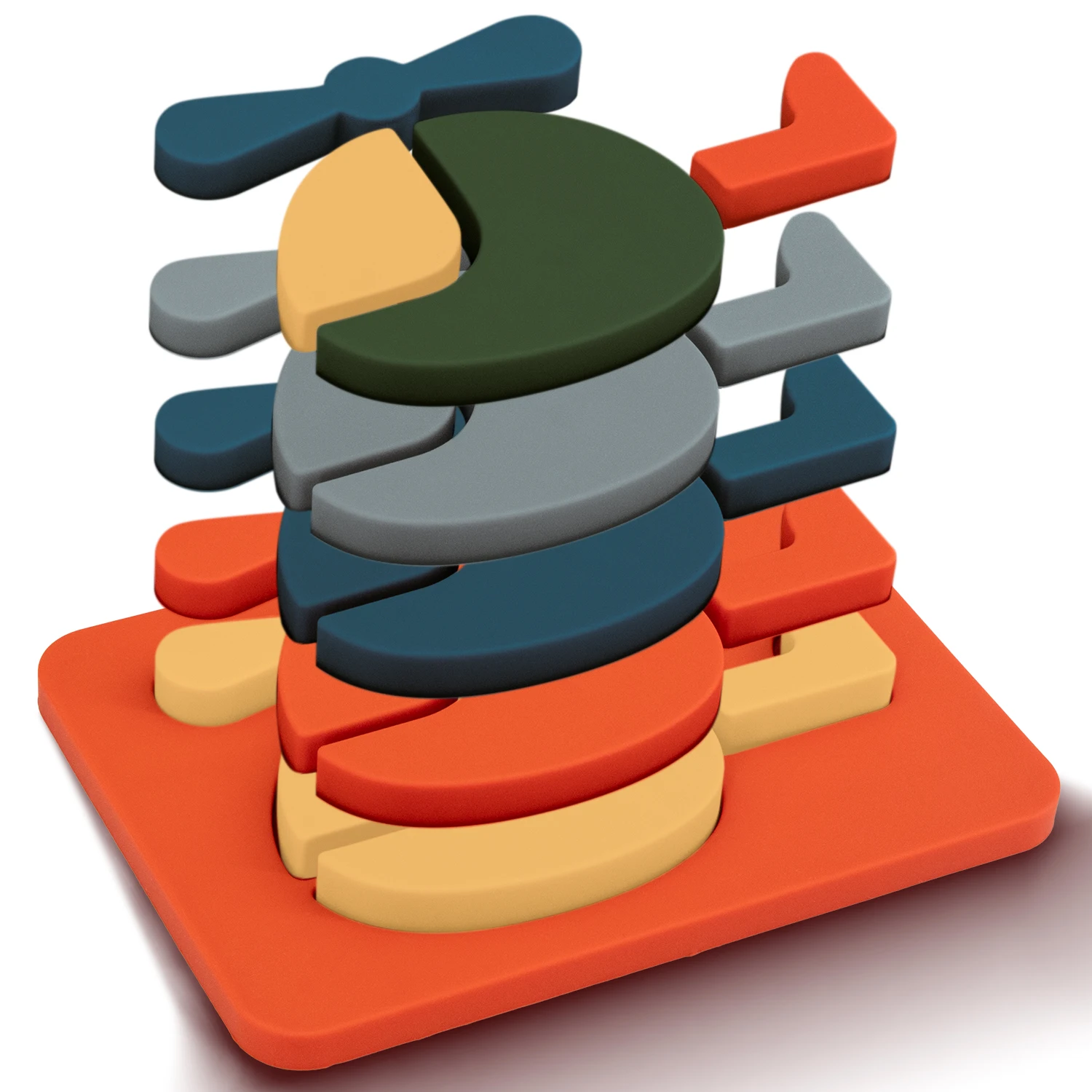 Термостойкая силиконовая игрушка-пазл в форме вертолета, для детей