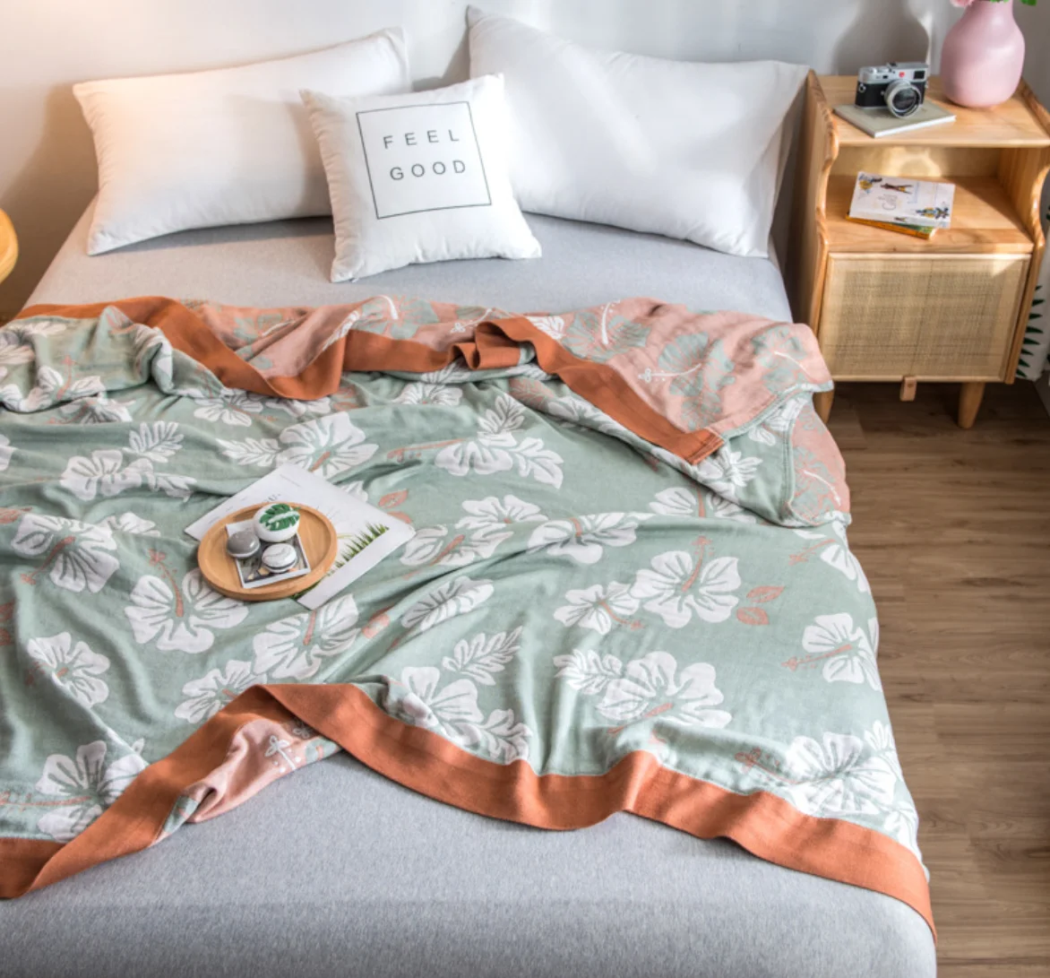 60% Bamboo 40% Cotton Knitted Large Towel Bed Sheet Thin Quilt Sofa Blanket