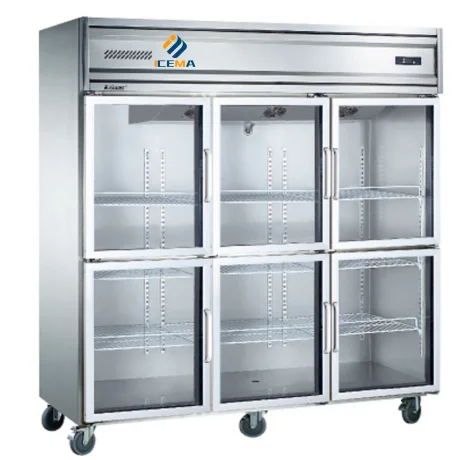 1350L Ultra-large capacity Commercial Freezer Upright Glass Door Commercial Refrigerator Freezer