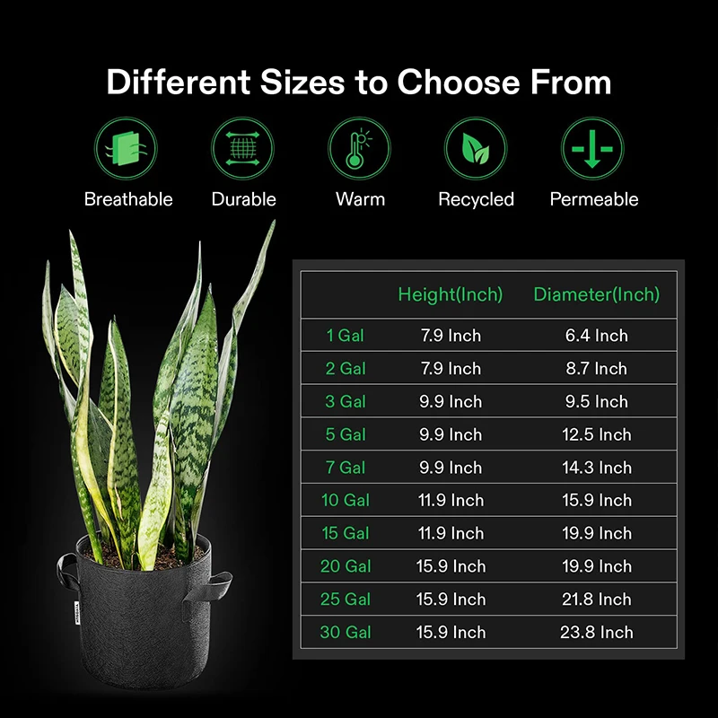 High Quality Outdoor Felt Garden Potato Nursery Growing Bag Plant Grow Bags