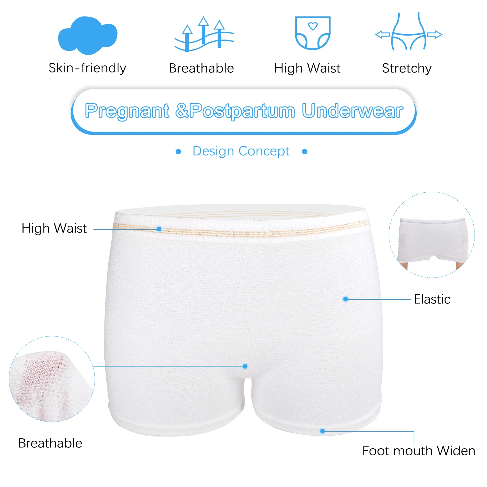 Disposable Breathable Panties Mesh Postpartum Underwear Maternity Menstrual Period Lingerie for Women