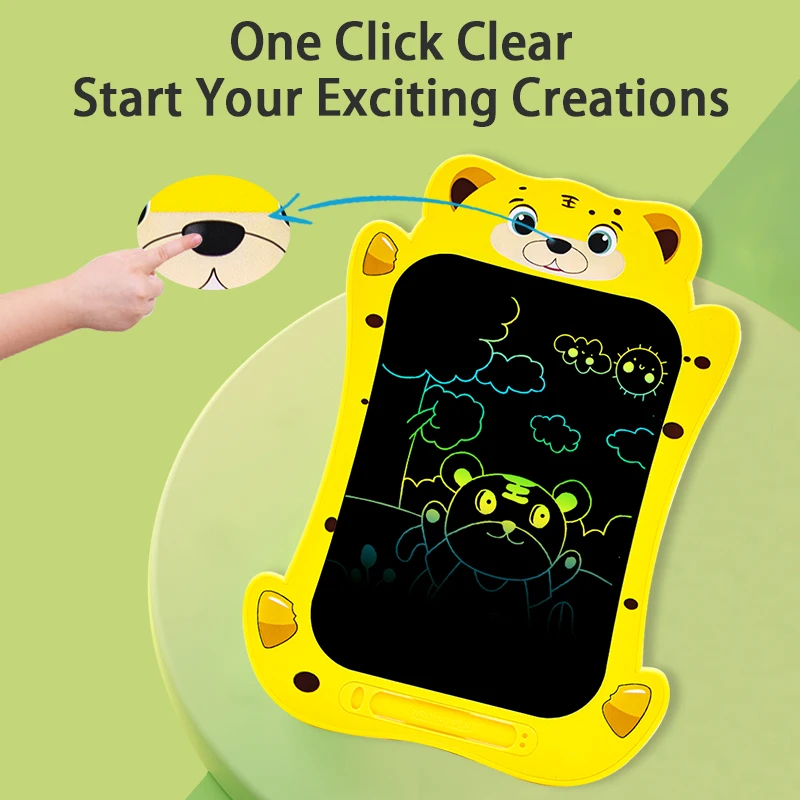 Stationery Usage Cartoon Cat Dog Tiger Eagle Kids Drawing Tablet School Supplies Digital Notepad LCD Writing Tablet With Stylus