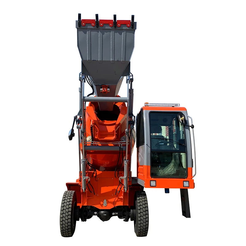 FREE SHIPPING Self Loading Mobile Concrete Cement Mixer Drum Truck with High Quality Concrete Mixing Pump