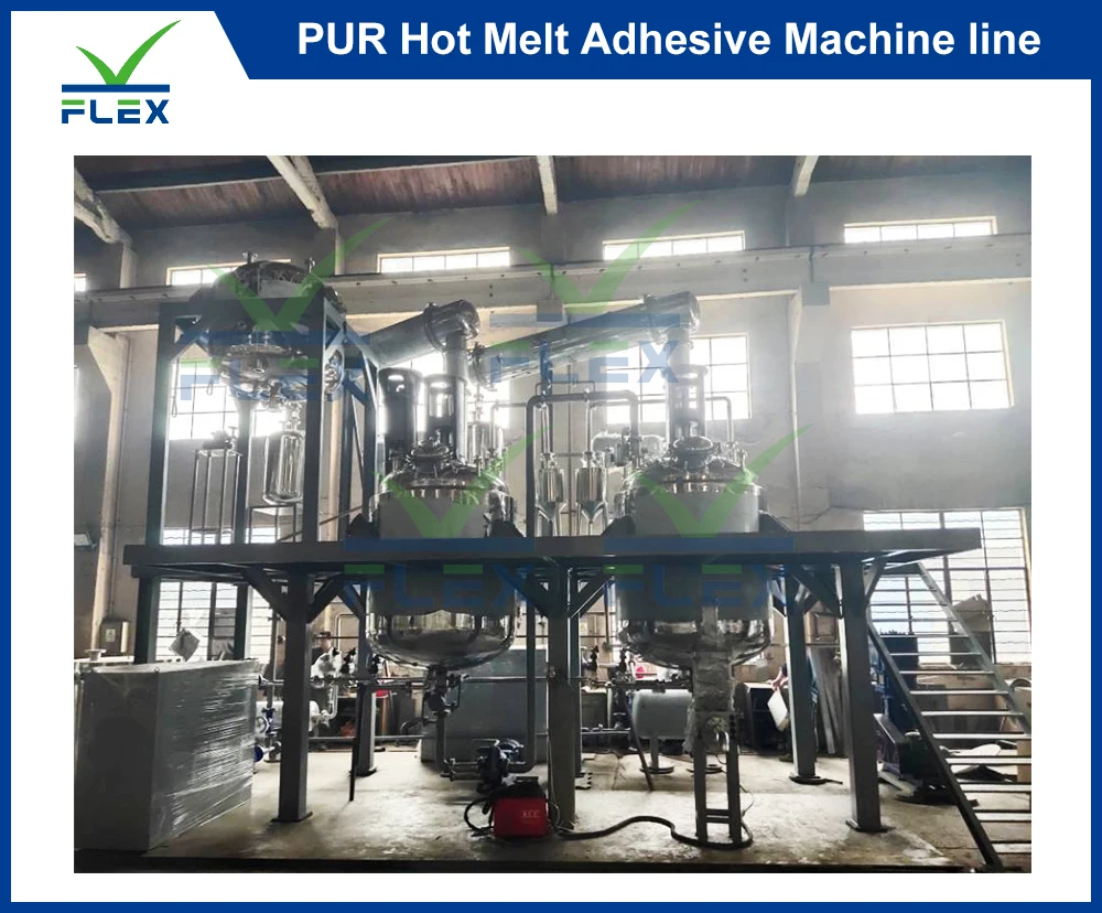 Polyurethane Adhesive industrial high pressure mixing chemical reactor Machine line for Textile -Cloth to Cloth Bonding