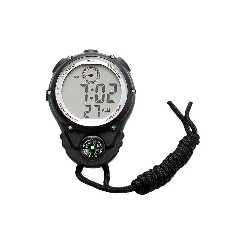 EMAF Waterproof Kids Digital Stopwatches Split Coach Stop watch Big Display Cronometro Decimal Minute Simple Stopwatch Clock