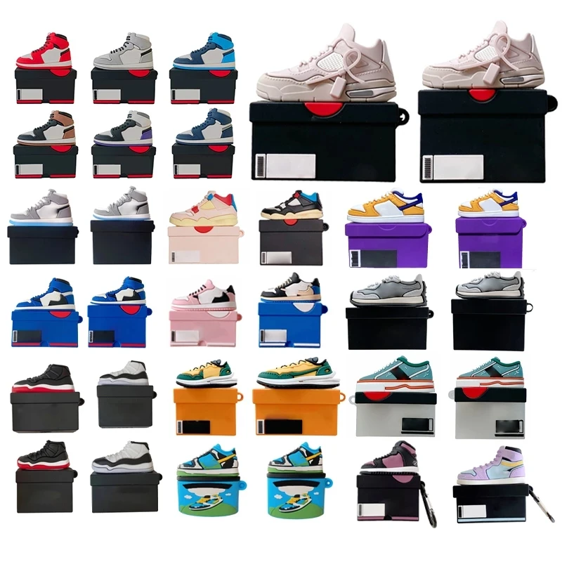 Logo Sneaker Shoe Aj Cover For Apple Airpods 1 2 Case Silicone Soft Headphone Protective Earphone For Airpods Pro Charging Box