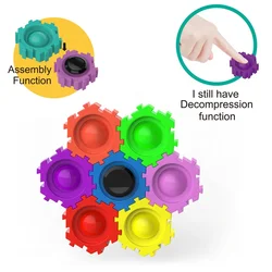 2022 Hot Selling Decompression Children Stress Relief Toys Colorfully Fingertip Gyroscope Pop Spin Blocks Fidget Toy