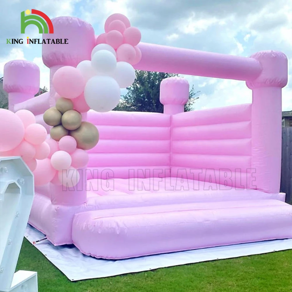 Inflatable Pink Bounce House 13*13*10ft (4*4*3m) Jumper Bouncy Castle Inflatable Bouncer with Blower for Wedding Party