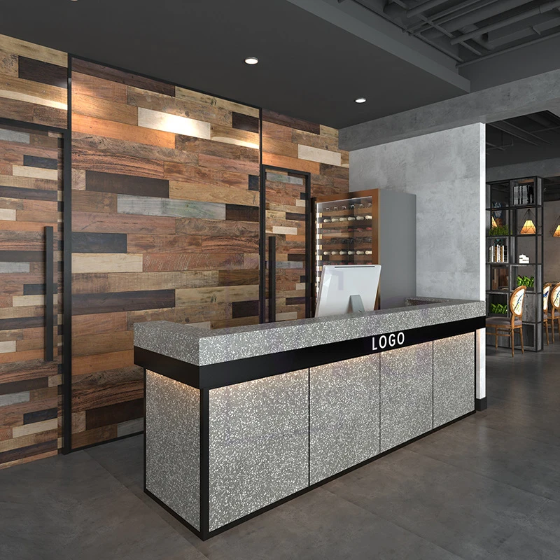 Custom made law office reception desk stone material standing reception desk jewelry reception desk