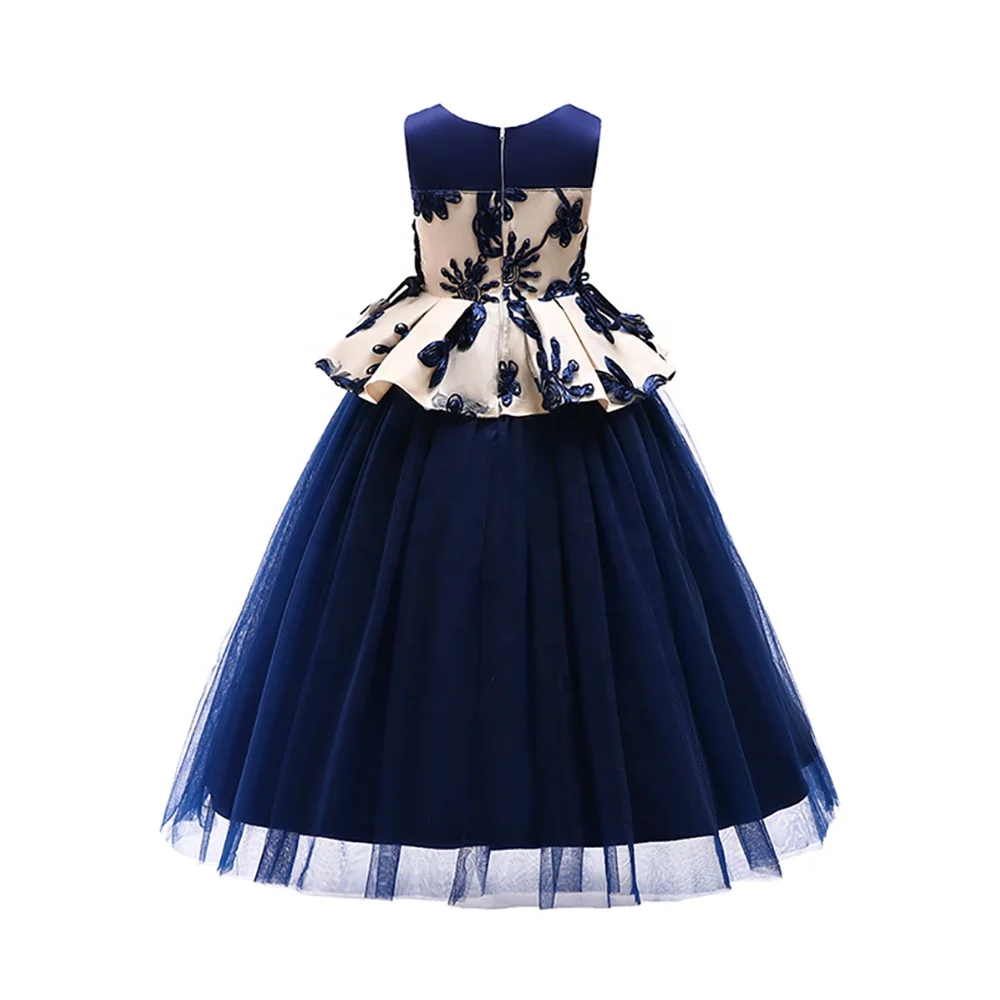 wholesale high quality latest flower party frock designs baby girl evening stylish party dress