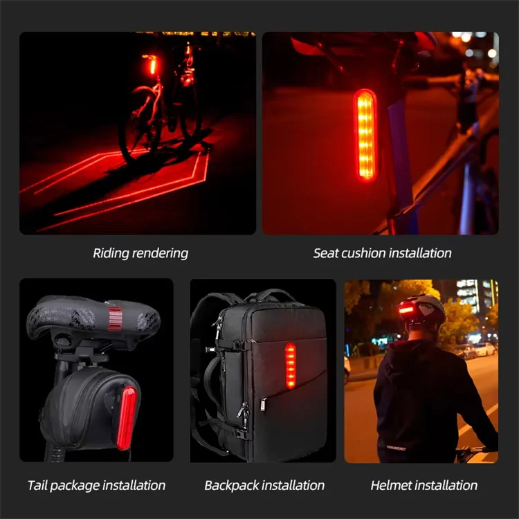 High Brightness Smart Bike LED Taillight Type-C Rechargeable Laser Bicycle Safety Warning Rear light with Brake Sensor