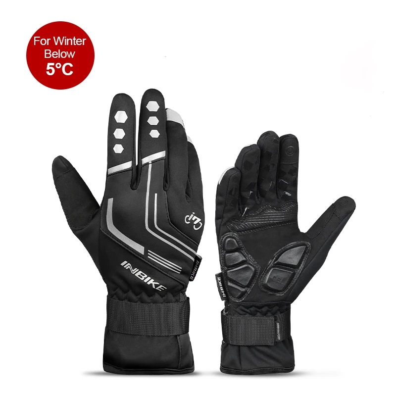 INBIKE Touch Screen Cycling Gloves Winter Thermal Warm Windproof Full Finger Waterproof Bicycle Road Bike Glove