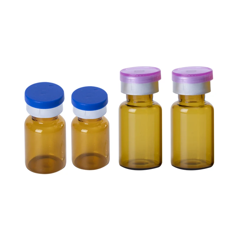 Clear Brown Injection Glass Vial without Center Cap 2ml 5ml 7ml 10ml Transparent Liquid Medicine Glass Containers