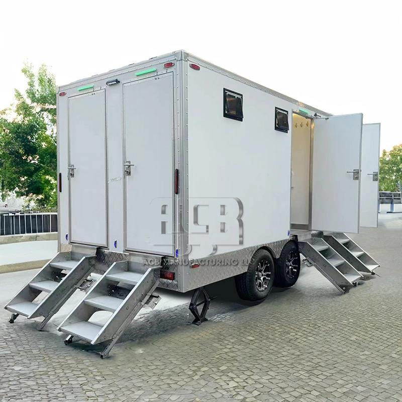 7x14 унисекс современный дизайн 4 стойла стальной портативный туалет новый для использования на открытом воздухе парк Сделано с сэндвич-панелью