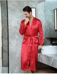 Custom Men Silk Satin  Robe Pajamas Bath SilkPersonalized Name and Date for  Wedding Party