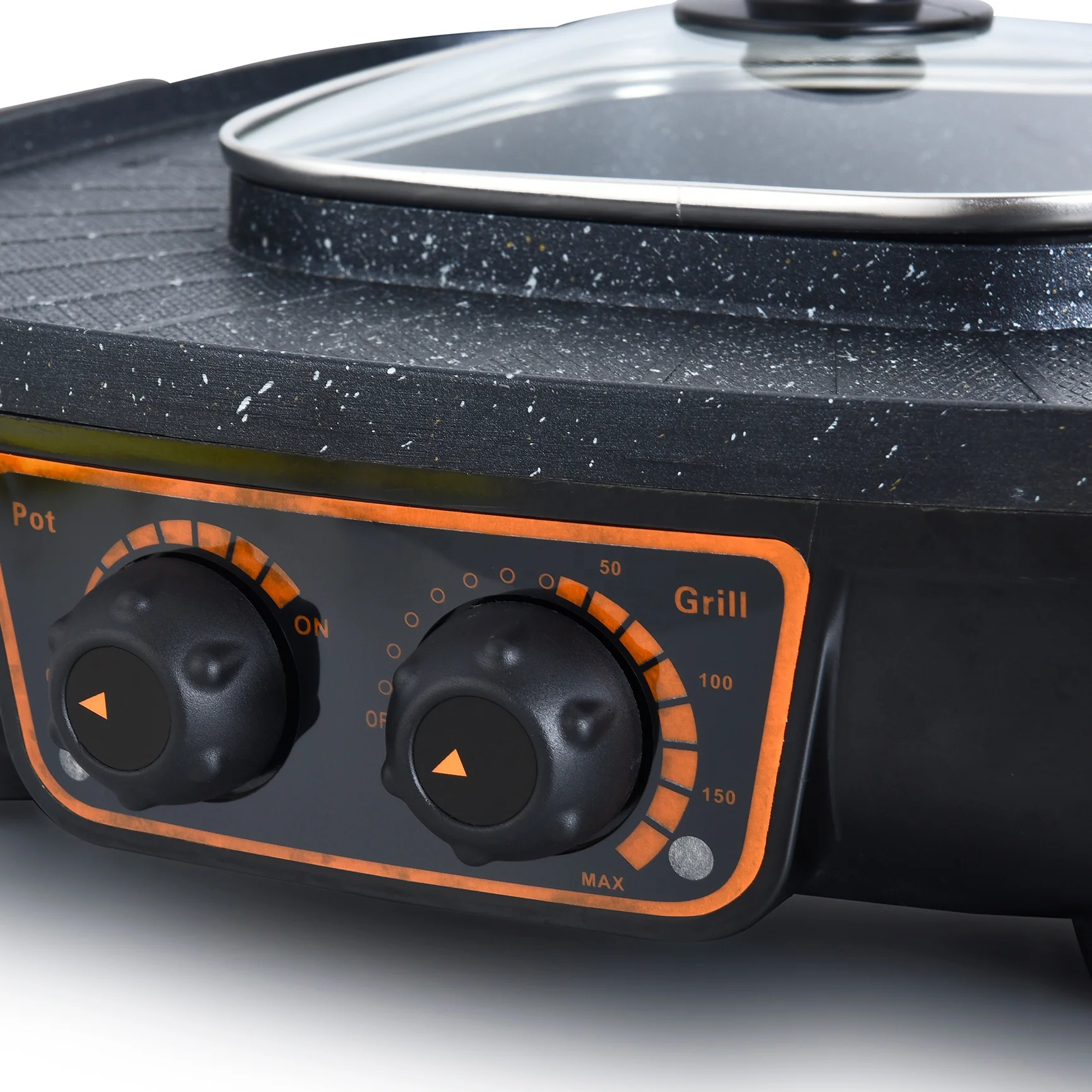 Best-selling in many countries and good quality round electric smokeless grill with hot pot 2 in 1