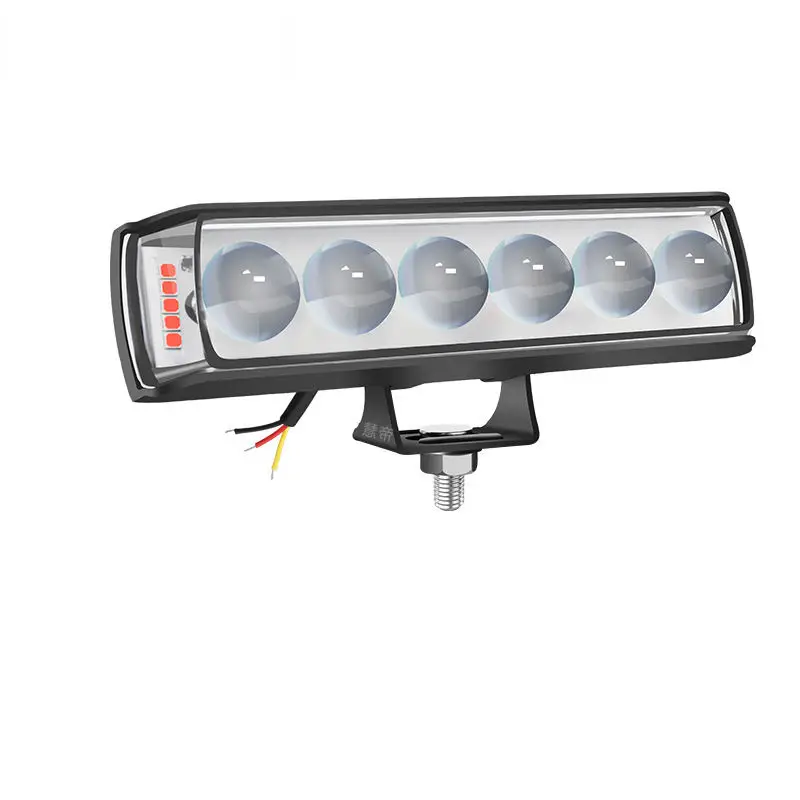 Aluminum housing waterproof safety front lamp red blue flash 6 eyes warning motorcycles cars modified spotlamp