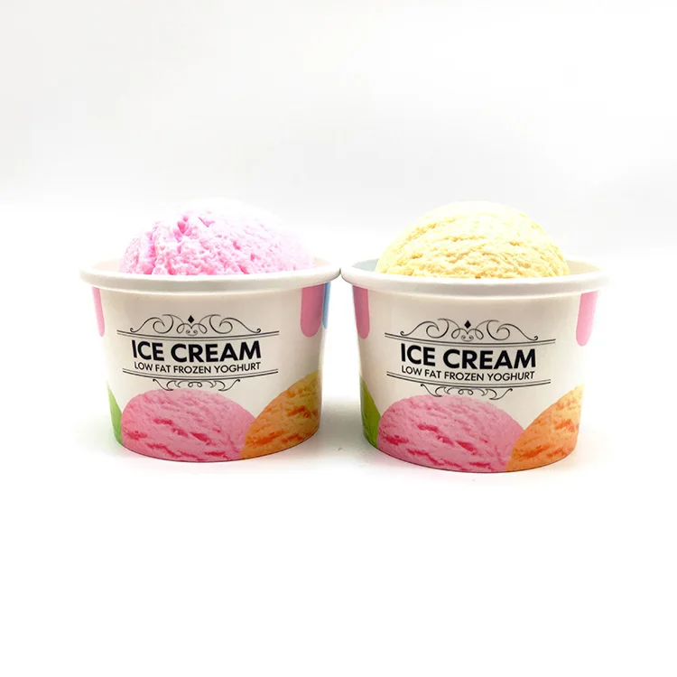 Hot Sale Ice Cream Cup Custom Printed Ice Cream Containers Taza De Papel Para Helado Ice Cream Package Cup Milk Disposable