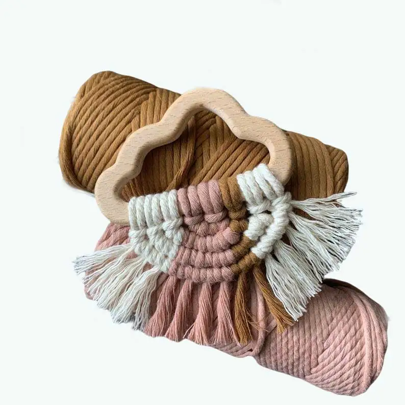 Cloud Macrame Baby Teether Wooden Teething Toys