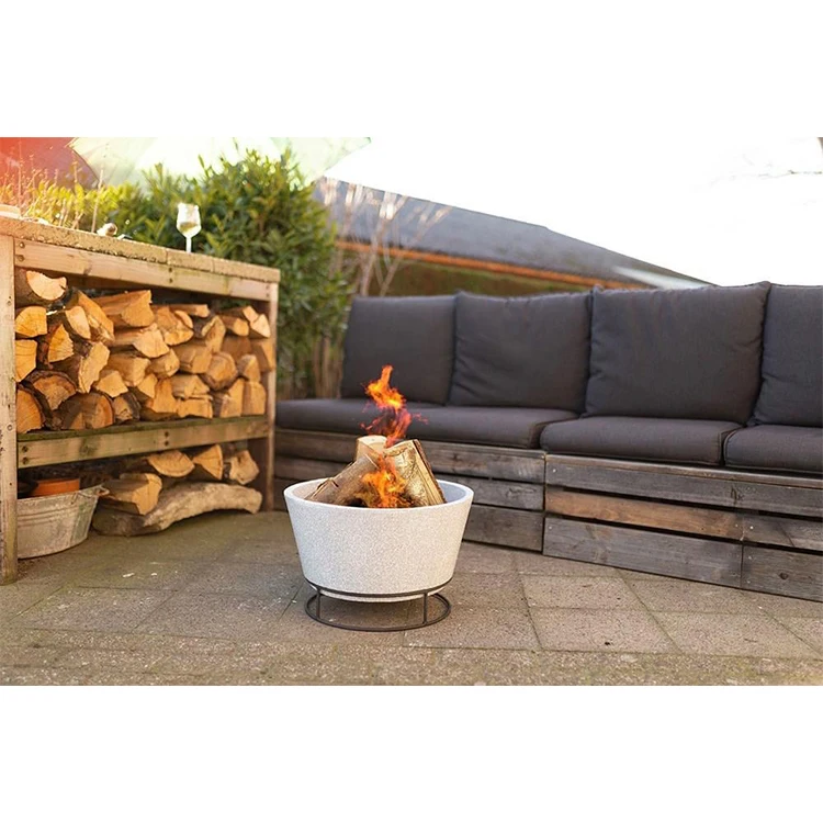 High capacity outdoor wood burning big deep cement stone  bowl fire pit