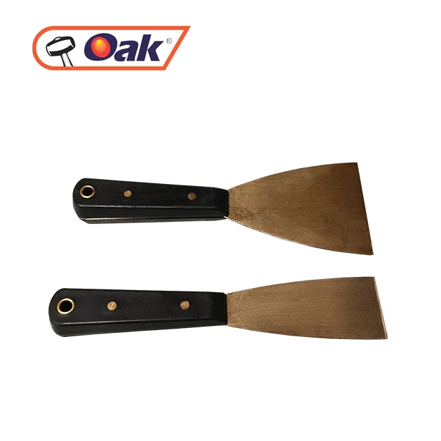 competitive price good feedback non sparking tool aluminum bronze 25x200mm putty knife with Black plastic handle