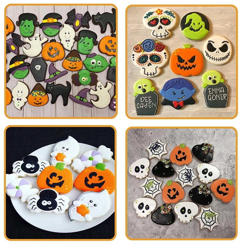 Halloween Zombie Tombstone Biscuit Fondant Dough Cutter Mold And Cookie Cutter Template Set For Royal Icing