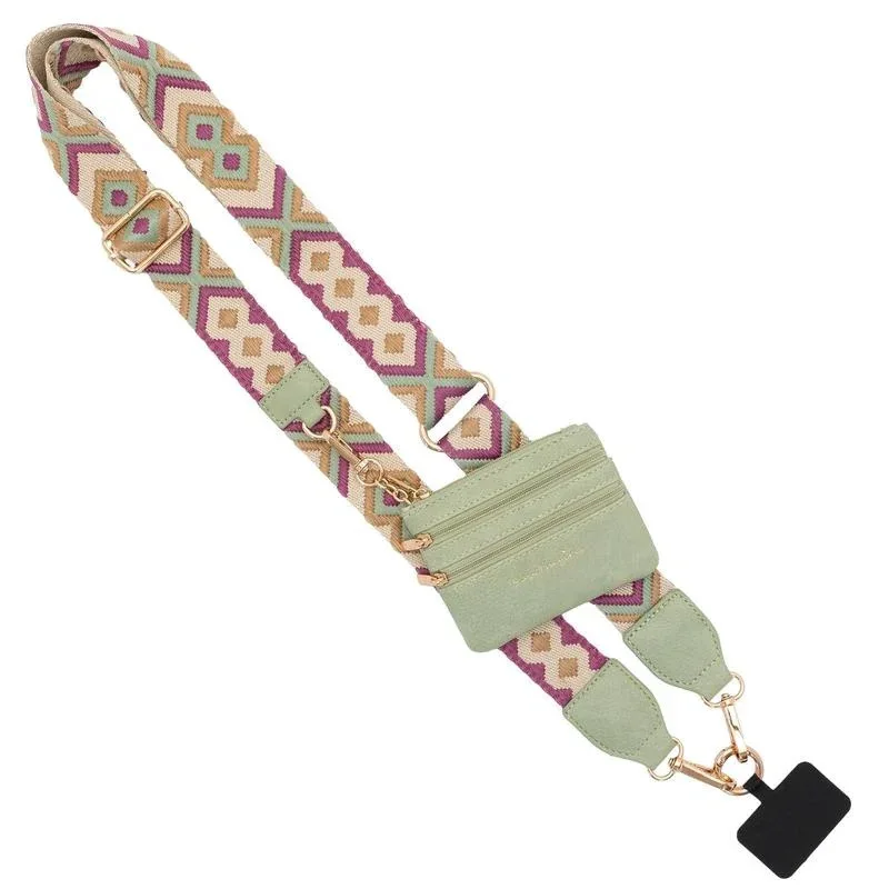 2024 New Mobile Phone Straps with Zippered Pouch Clip Go Strap for Phone with Wallet Crossbody Phone String with Zipper Wallet