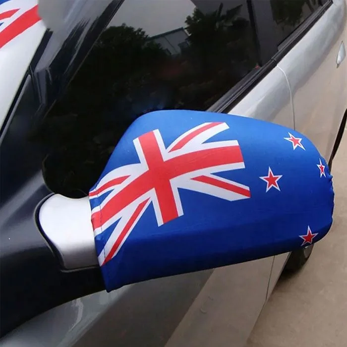 China Manufacturer Fast Delivery Spandex All Countries Flag Custom Logo Printed Car Mirror Covers For Car Side Mirrors