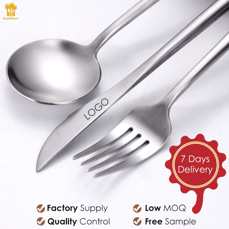 A6061 Luxury 24Pcs Cutlery Set Fine Stainless Steel Wedding Fork Spoon Knife Brushed Gold Flatware Set
