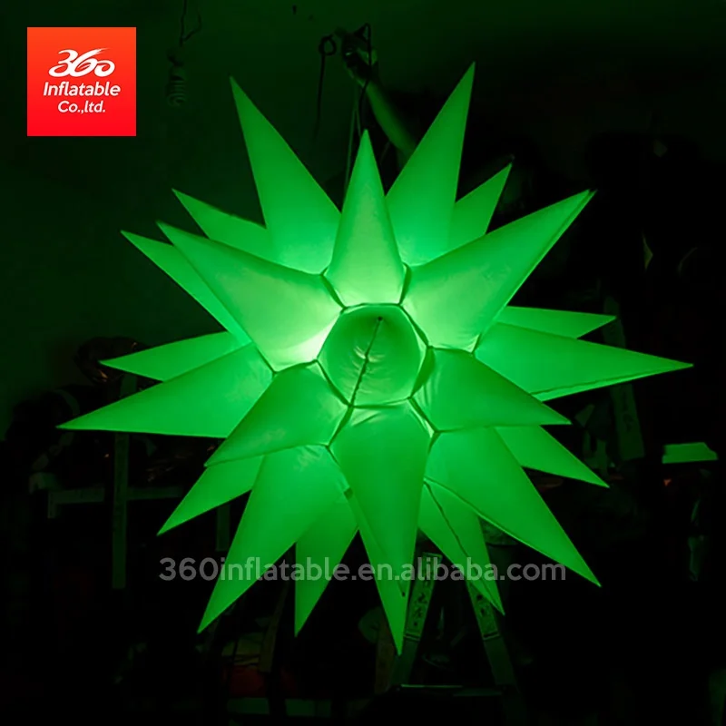 Attractive Design Party Decorations Inflatable Lighting Star with Inflatable Silver,orange,blue,green,silver Red Star Led Light