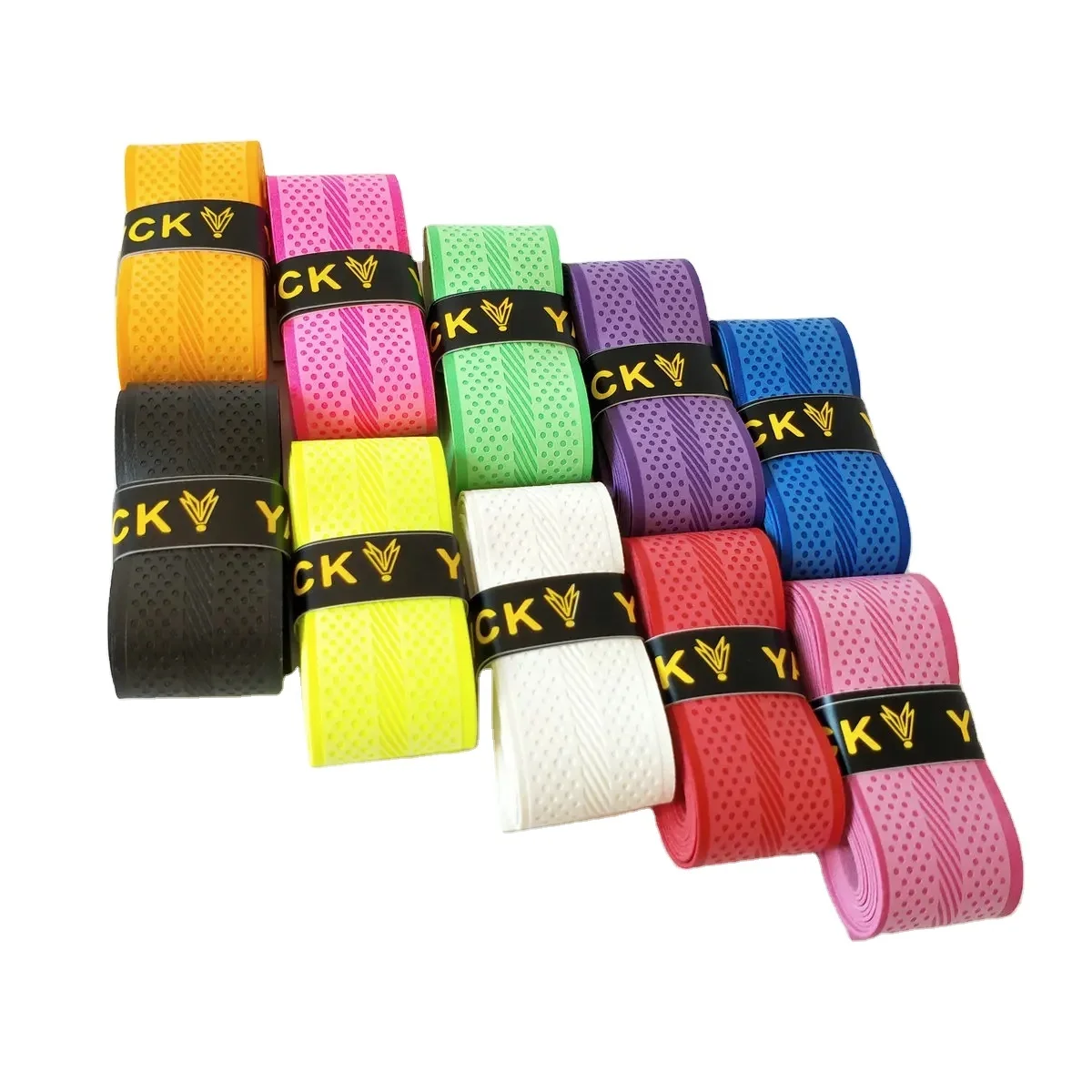 Dry Feel 0.7 mm PU Badminton Racket Overgrip Anti-Slip Over Grip Tape Band with Embossed Pattern
