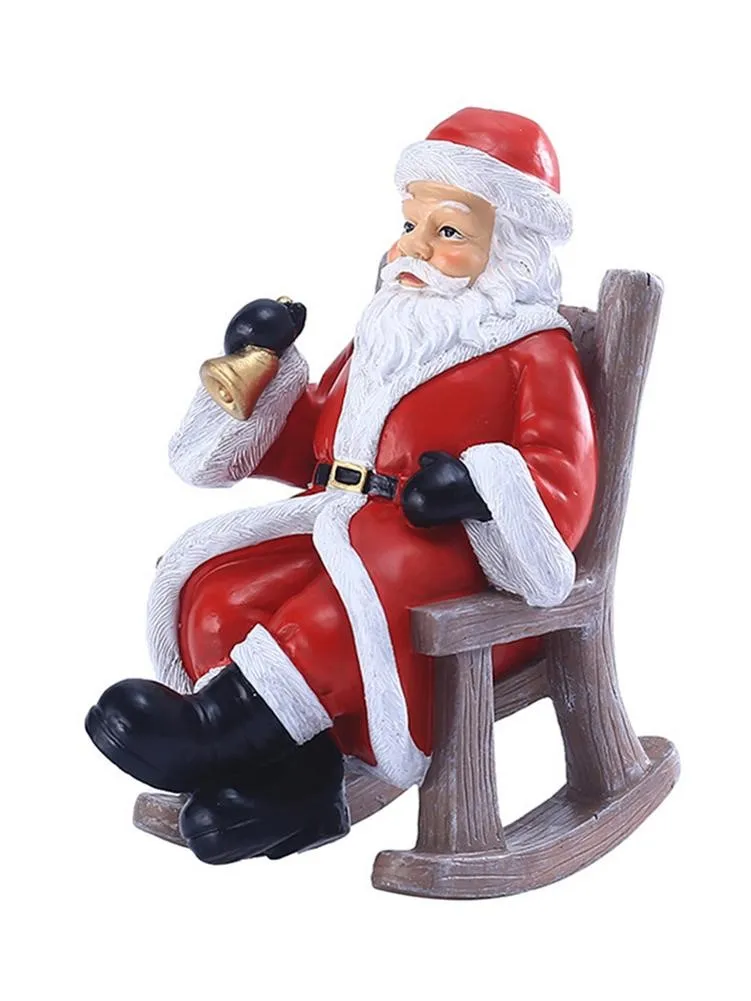 FREE SAMPLE  Chair Santa Claus Statue Miniature Christmas Figurines Christmas Resin Ornament Figurine Resin Craft Work Christmas