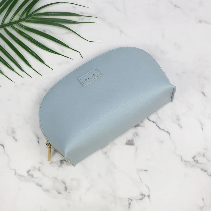 Wholesale Custom Logo High Quality New Arrival Waterproof Vegan Pu Recycled Leather Clutch Makeup Cosmetic Bag Organic